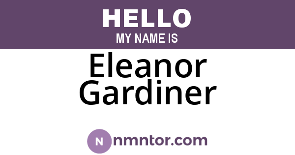 Eleanor Gardiner