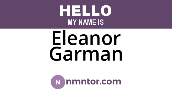 Eleanor Garman
