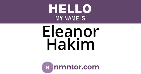 Eleanor Hakim