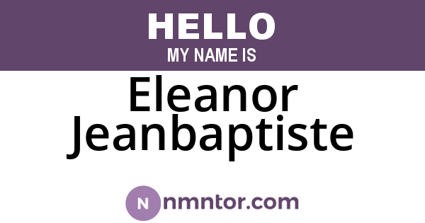 Eleanor Jeanbaptiste