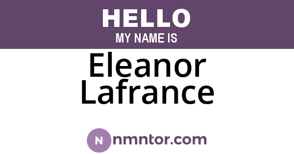 Eleanor Lafrance