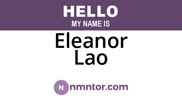 Eleanor Lao