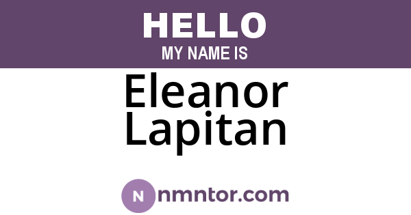 Eleanor Lapitan