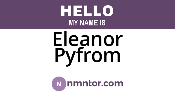 Eleanor Pyfrom