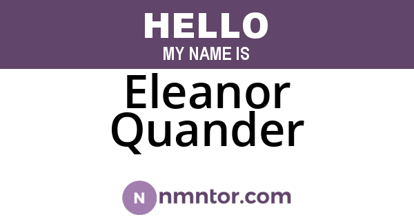 Eleanor Quander