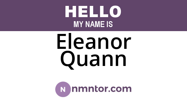 Eleanor Quann