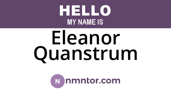 Eleanor Quanstrum
