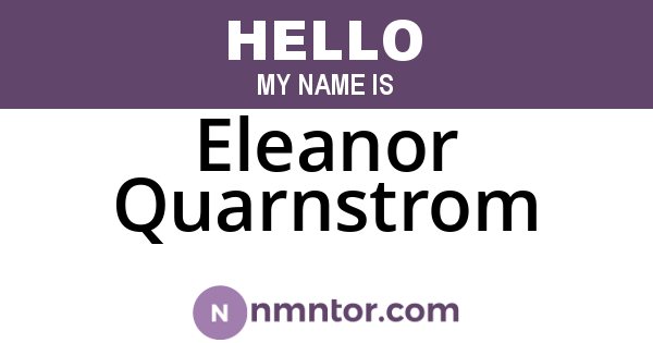 Eleanor Quarnstrom