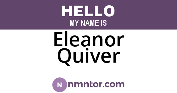 Eleanor Quiver