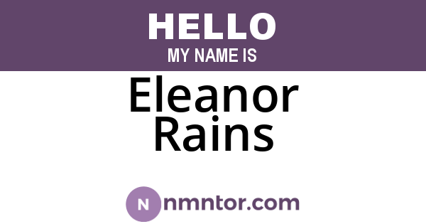 Eleanor Rains