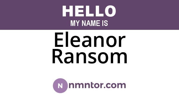 Eleanor Ransom