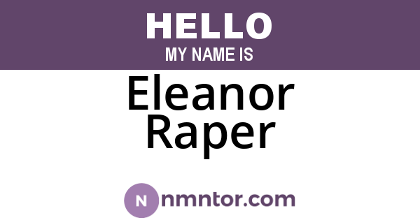 Eleanor Raper