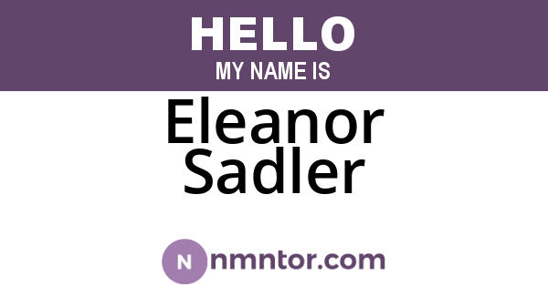 Eleanor Sadler