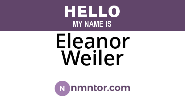 Eleanor Weiler