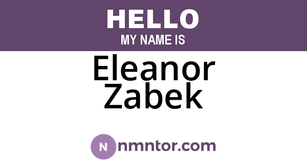 Eleanor Zabek