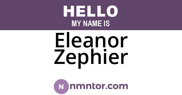 Eleanor Zephier