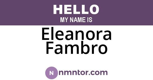 Eleanora Fambro