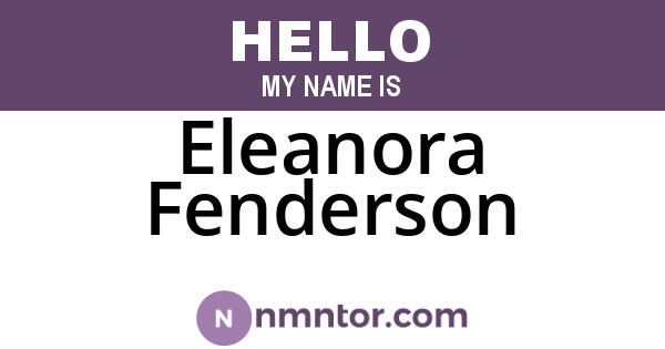 Eleanora Fenderson