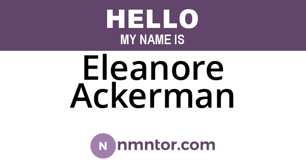 Eleanore Ackerman