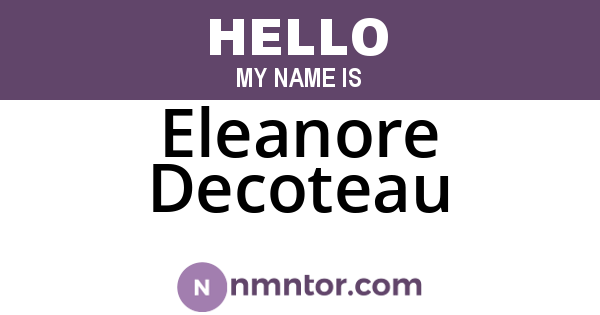 Eleanore Decoteau