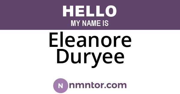 Eleanore Duryee