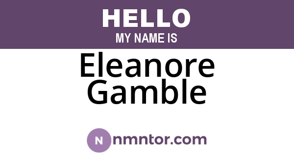 Eleanore Gamble