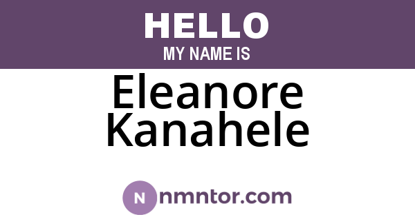 Eleanore Kanahele