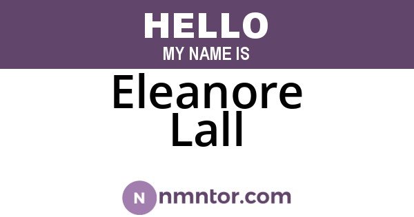 Eleanore Lall
