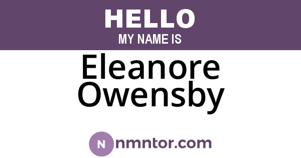 Eleanore Owensby