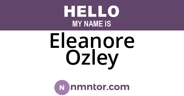 Eleanore Ozley