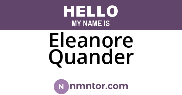 Eleanore Quander