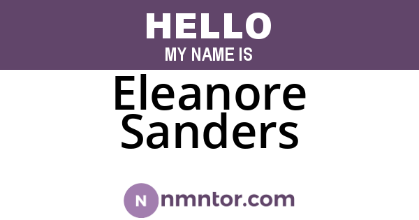 Eleanore Sanders
