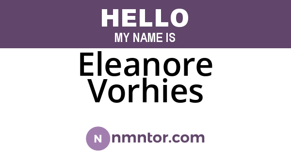 Eleanore Vorhies
