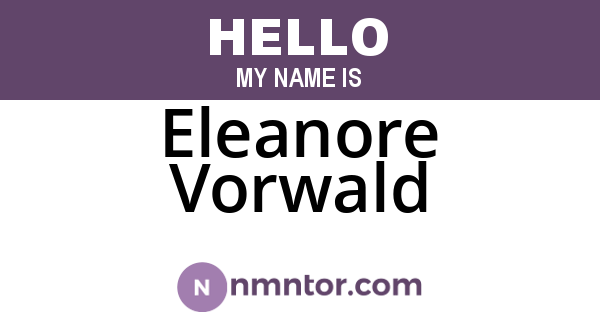 Eleanore Vorwald