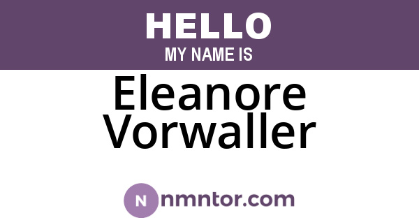 Eleanore Vorwaller