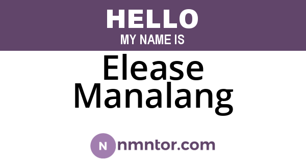 Elease Manalang