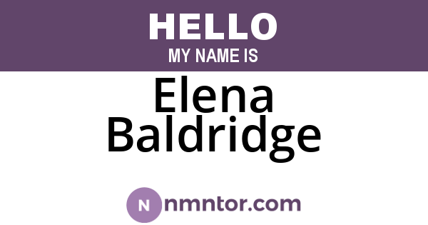 Elena Baldridge