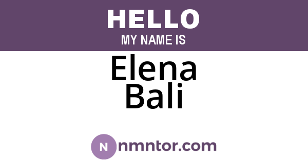 Elena Bali