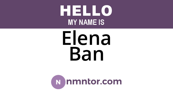 Elena Ban