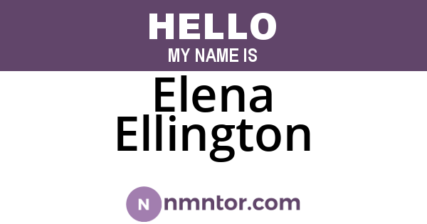 Elena Ellington