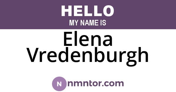 Elena Vredenburgh