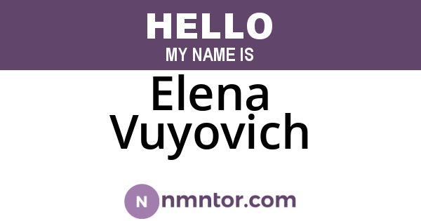 Elena Vuyovich