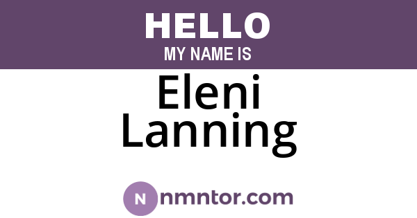 Eleni Lanning