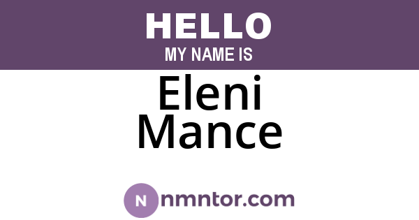 Eleni Mance