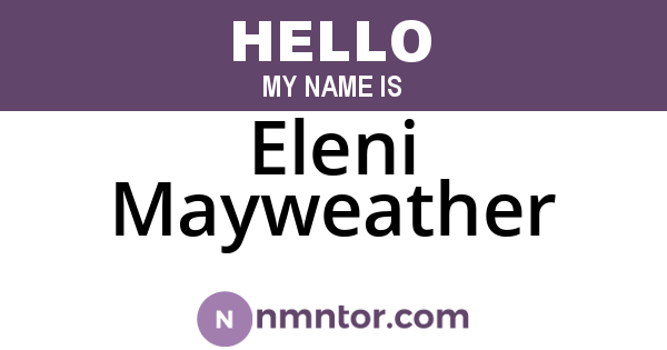 Eleni Mayweather