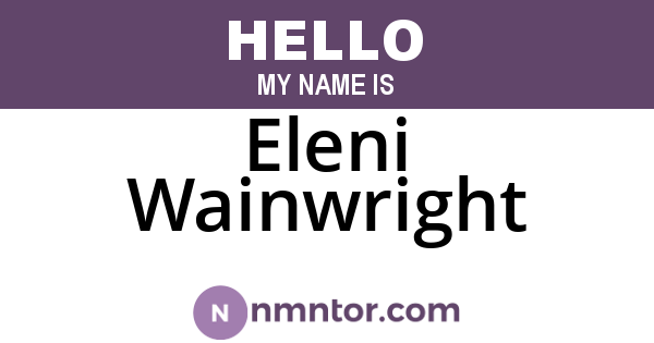 Eleni Wainwright