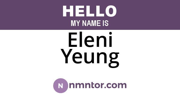 Eleni Yeung