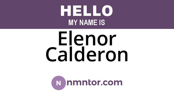 Elenor Calderon