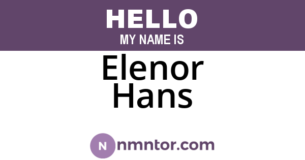 Elenor Hans