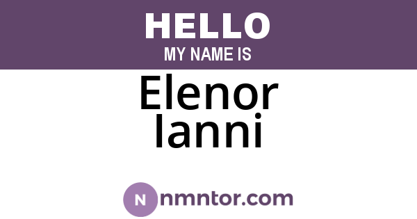 Elenor Ianni